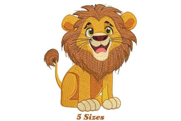 Funny Lion: A Playful Embroidery Design for Etsy Sellers
