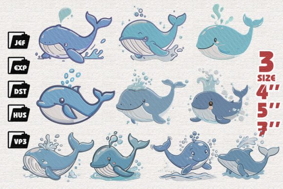 Review: Set of 10 Cute Blue Whales for Business Merch